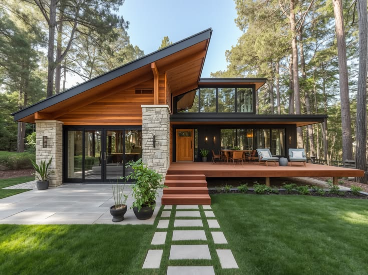House among greenery